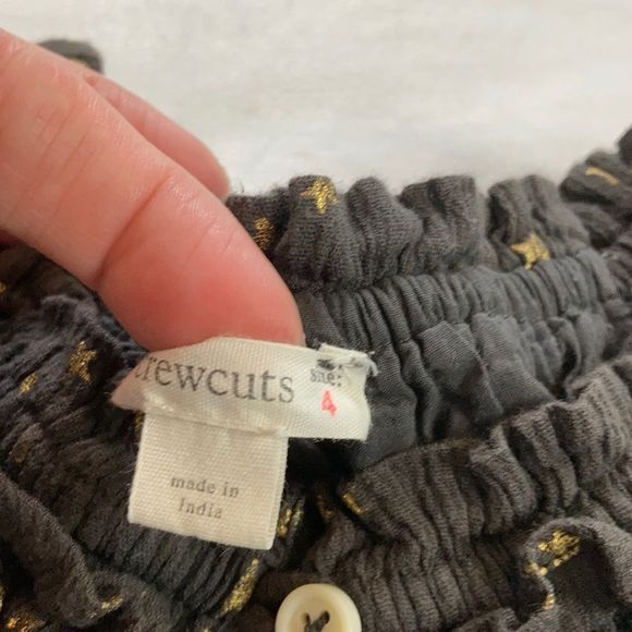 Crew Cuts Girls Gold Star Printed Jumpsuit Size 4 - Picture 4 of 7